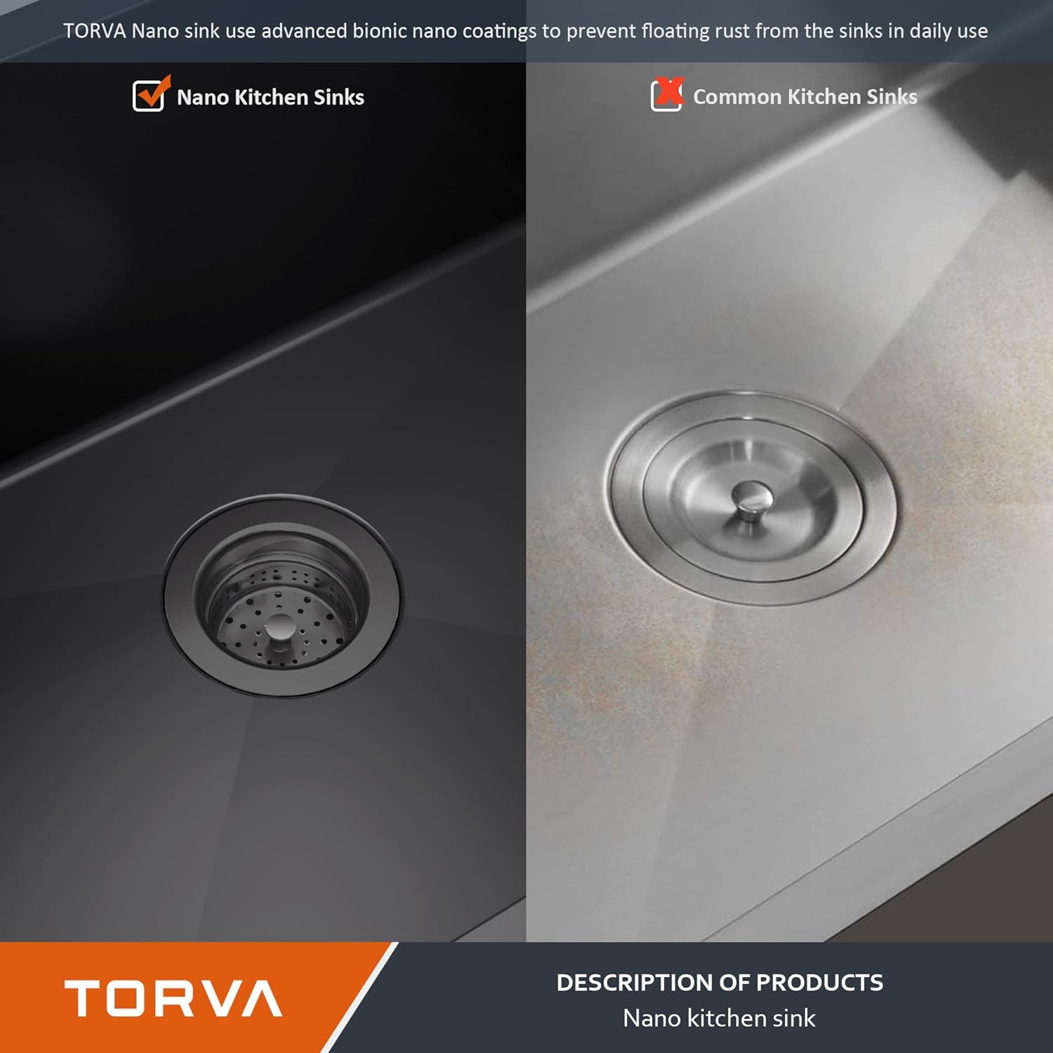 TORVA 14x14 Inch Undermount Bar Sink, Nano Black 304 Stainless Steel, Deep Single Bowl Prep Sink with Soundproofing, Easy Clean, Accessories Included