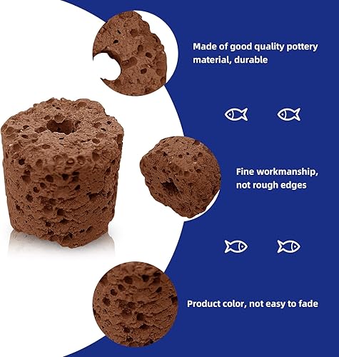 75Pcs Aquarium Plants Water Plant Fixed Ring with Storage Bag, Water Plant Fixed Tool Aquarium Plant Weights Holder Ring for Aquarium Landscape Ceramic Plant Pot Fish Tank