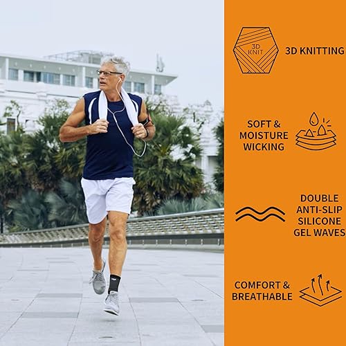 Miniatura 4 de Paquete de 2 mangas de compresión de tobillo para dolor - Unisex, hombres y mujeres - Soporte para deportes, tendón de Aquiles, fascitis plantar,