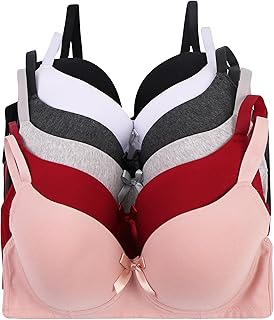 6 Pack of Color Print T-Shirt Bras B Cup C Cup and D Cup