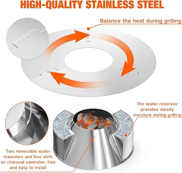 onlyfire Charcoal Holder with Diffuser Ring for Weber 22/26Inch Kettle