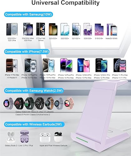 Miniatura 3 de Cargador inalámbrico para estación de carga Samsung, estación de carga 3 en 1 para múltiples dispositivos, base para Samsung Galaxy S25 S24 Ultra
