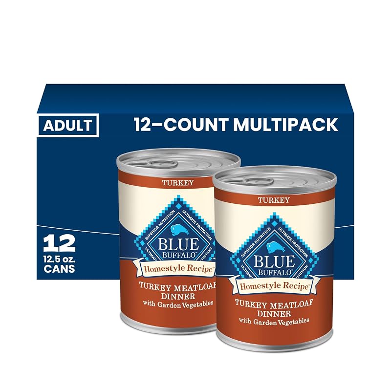 Ração úmida para cães adultos com peru Blue Buffalo Homestyle Recipe, 12 latas de 350 g