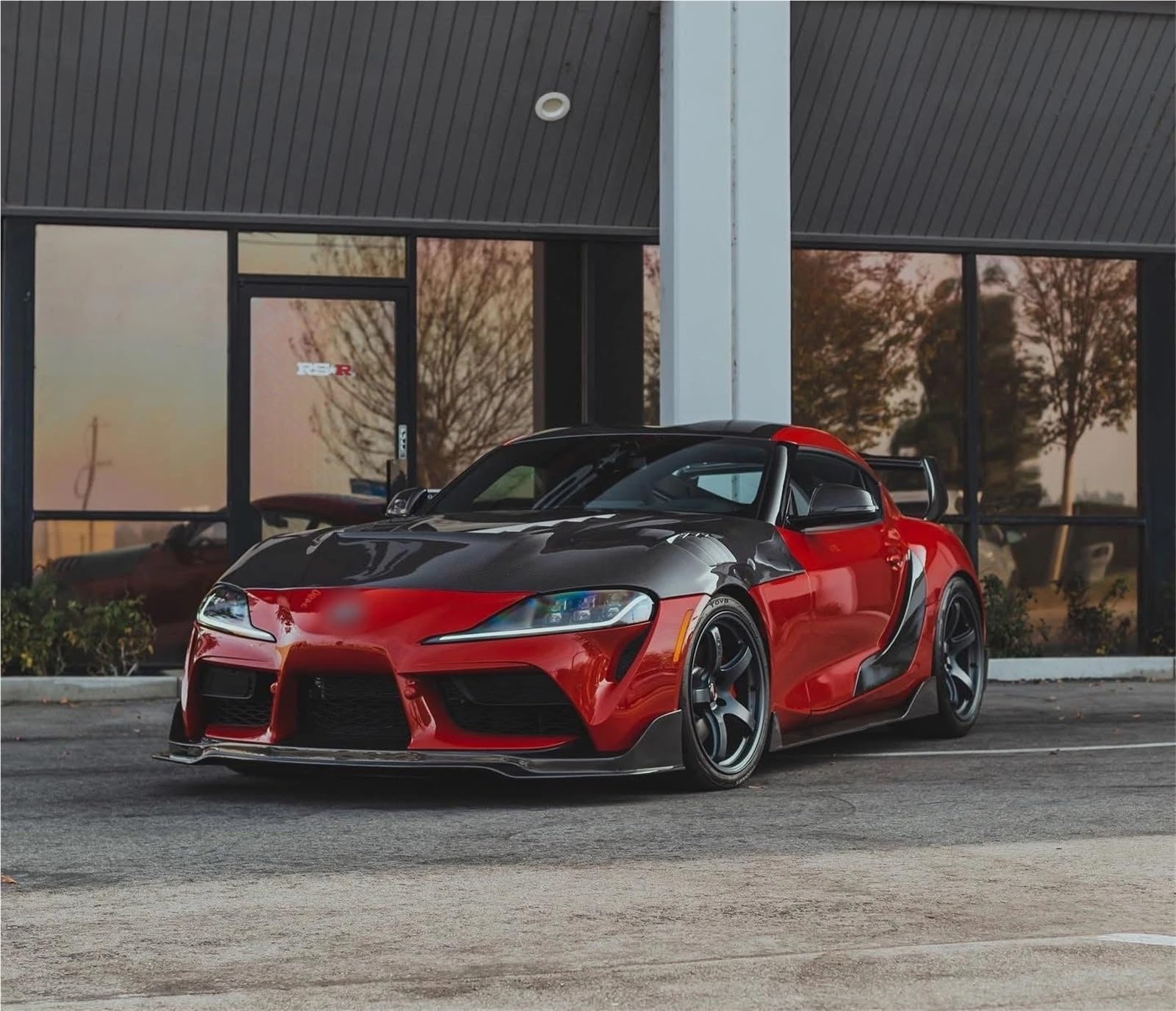 Supra A90 z włókna węglowego styl SeiBo dokładka przedniego zderzaka kompatybilna z toyotą 2019 + GR Supra A90 A91 MK5 zamiennik przedni zderzak samochodowy Splitter Lip