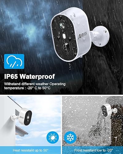Miniatura 6 de ANRAN Cámaras de seguridad inalámbricas para exteriores, cámara de vigilancia WiFi 2K para seguridad del hogar, cámaras alimentadas por batería con
