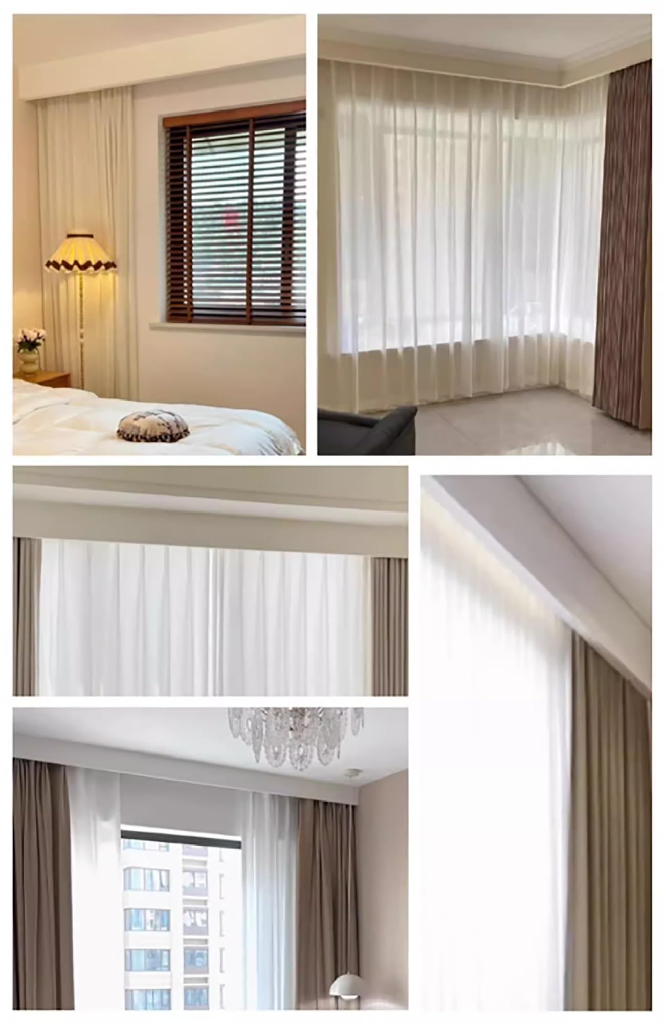 Cache-trelle décoratif en Aluminium pour Rideaux, 250 cm (8,2 pi), Coffre à Rideaux Droit pour Une décoration intérieure élégante, Longueur 250 cm (8,2 pi).