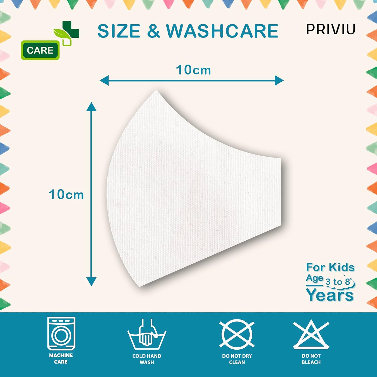 PRIVIU Kids Face Masks for Girls & Boys 2 to 8 Years, Washable Reusable, 3D Comfortable Face Mask with Adjustable Head Loop, 4 Layer with Pure Cotton Inner Cloth 4 71dMAqMaGQL. SL1500