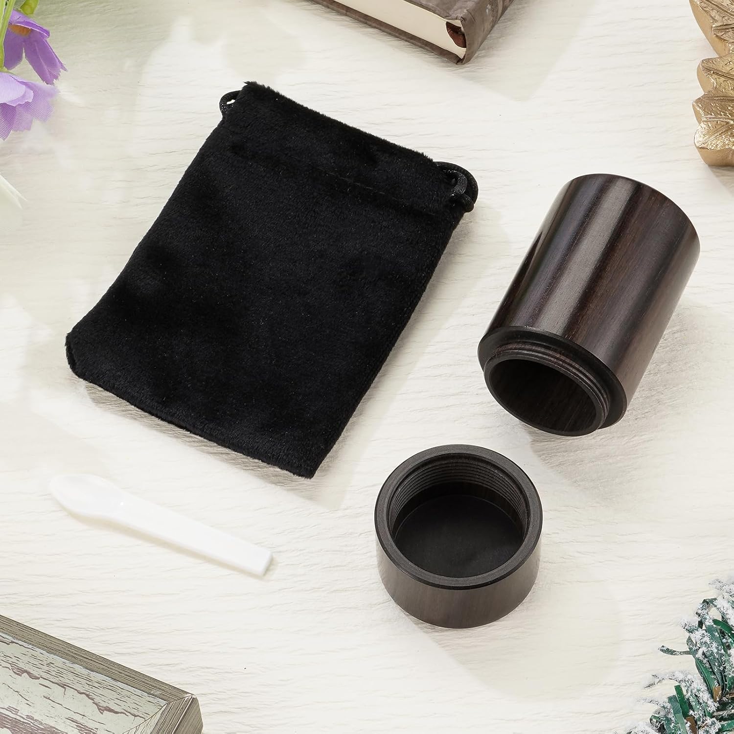 SOITIS Small Sandalwood Urn for Human Ashes, 2.9 Inch Cremation Ashes Urns - Mini Memorial Wood Urns, Small Memorial Keepsake, Decorative Urn for Women Men - Image 6