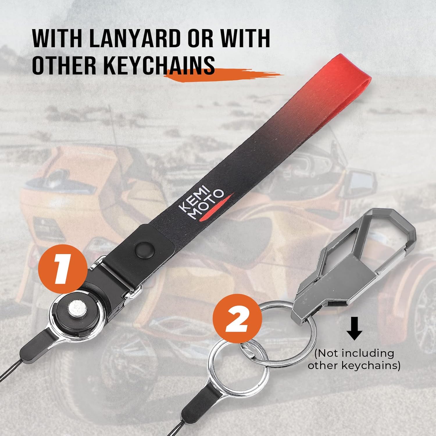 KEMIMOTO Key Holder Compatible with Can-Am Spyder Key, for Spyder Accessories Aluminum Keys Cover for 2014-2023 RS RTS RT ST STS F3, All Models, with Lanyard