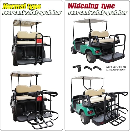 Miniatura 2 de Roykaw Soporte universal para bolsa de asiento trasero de carrito de golf y barra de seguridad para asiento trasero compatible con Club Car, EZGO y