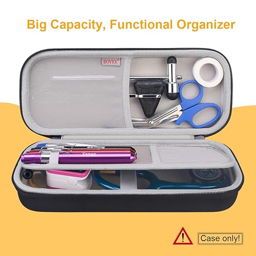 Vista 3 de BOVKE Funda de viaje para 3M Littmann Classic III, Lightweight II S.E, Cardiology IV Diagnostic, MDF Acoustica Deluxe Estetoscopios - Espacio Negro