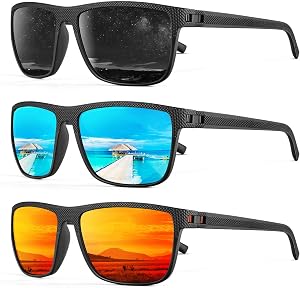 Sunglasses for Men, Polarized Sun Glasses for Men with Lightweight Frame and UV Protection