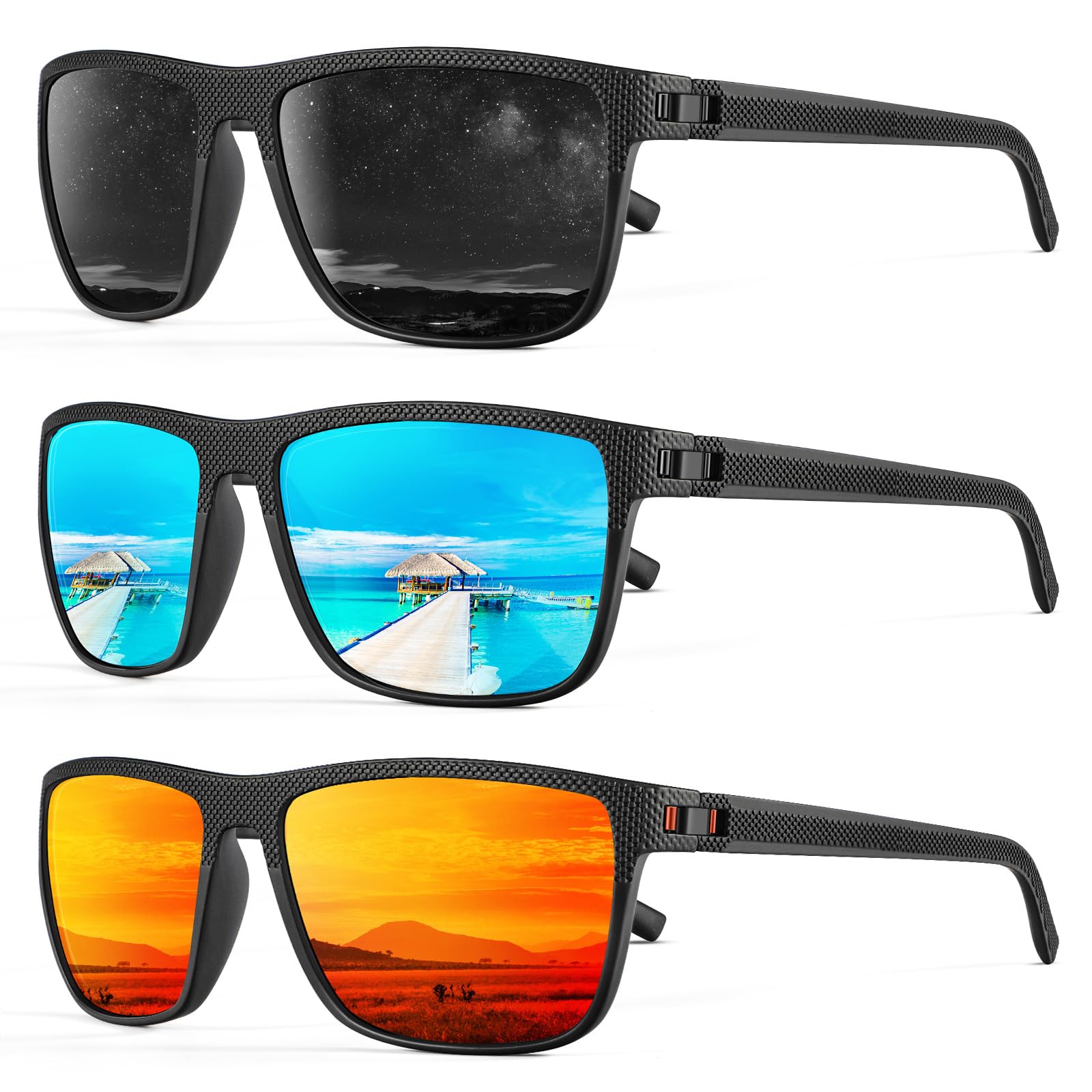 NSSIWSunglasses for Men and Women, Polarized Sun Glasses with Lightweight Frame and UV Protection for Driving