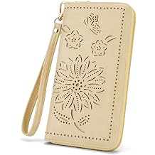 RFID Wallet Women Large Capacity Sunflower Wristlet Wallets for Women Clutch Ladies Cell Phone Purse
