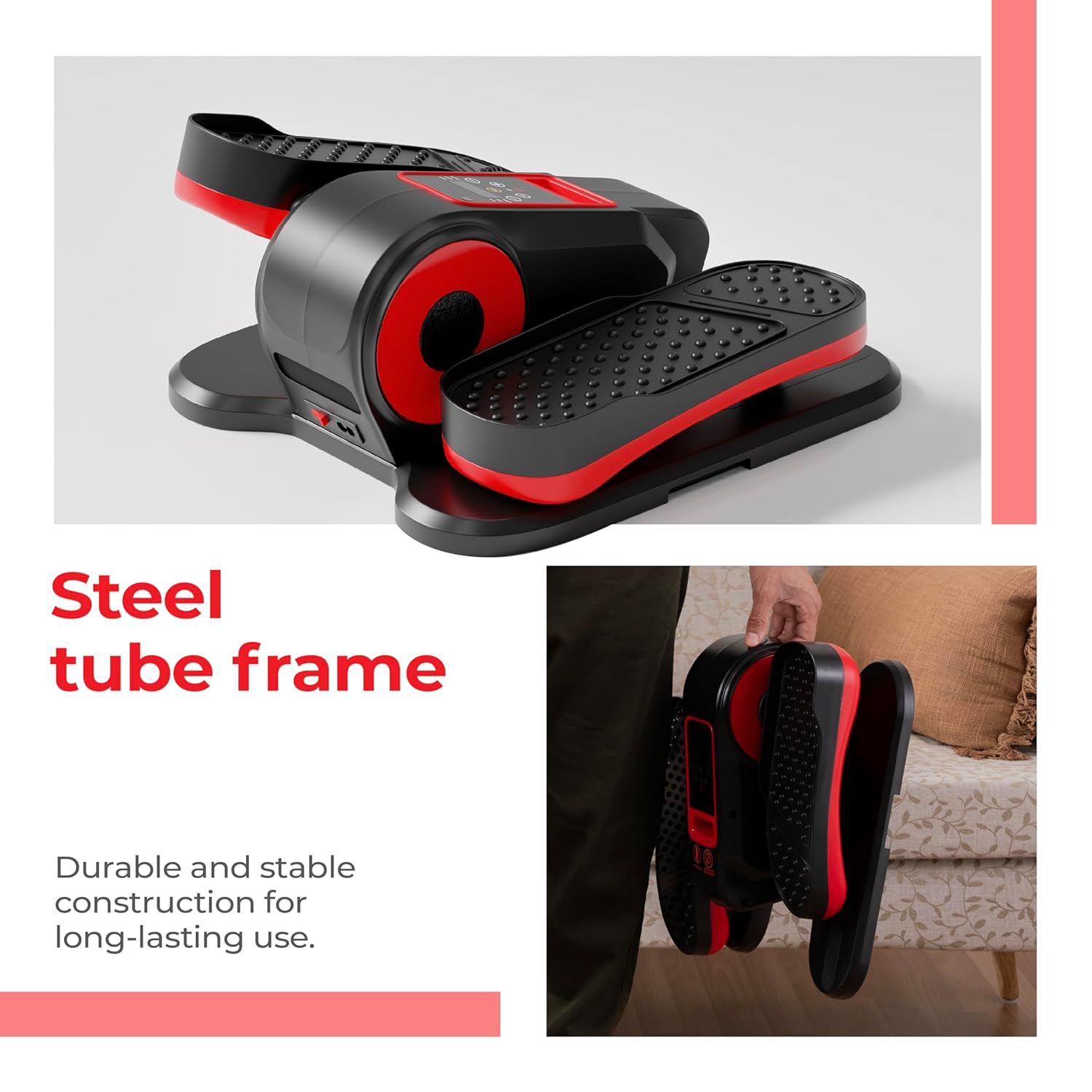 Person using the Lifelong Under Desk Elliptical Machine while seated at a desk.