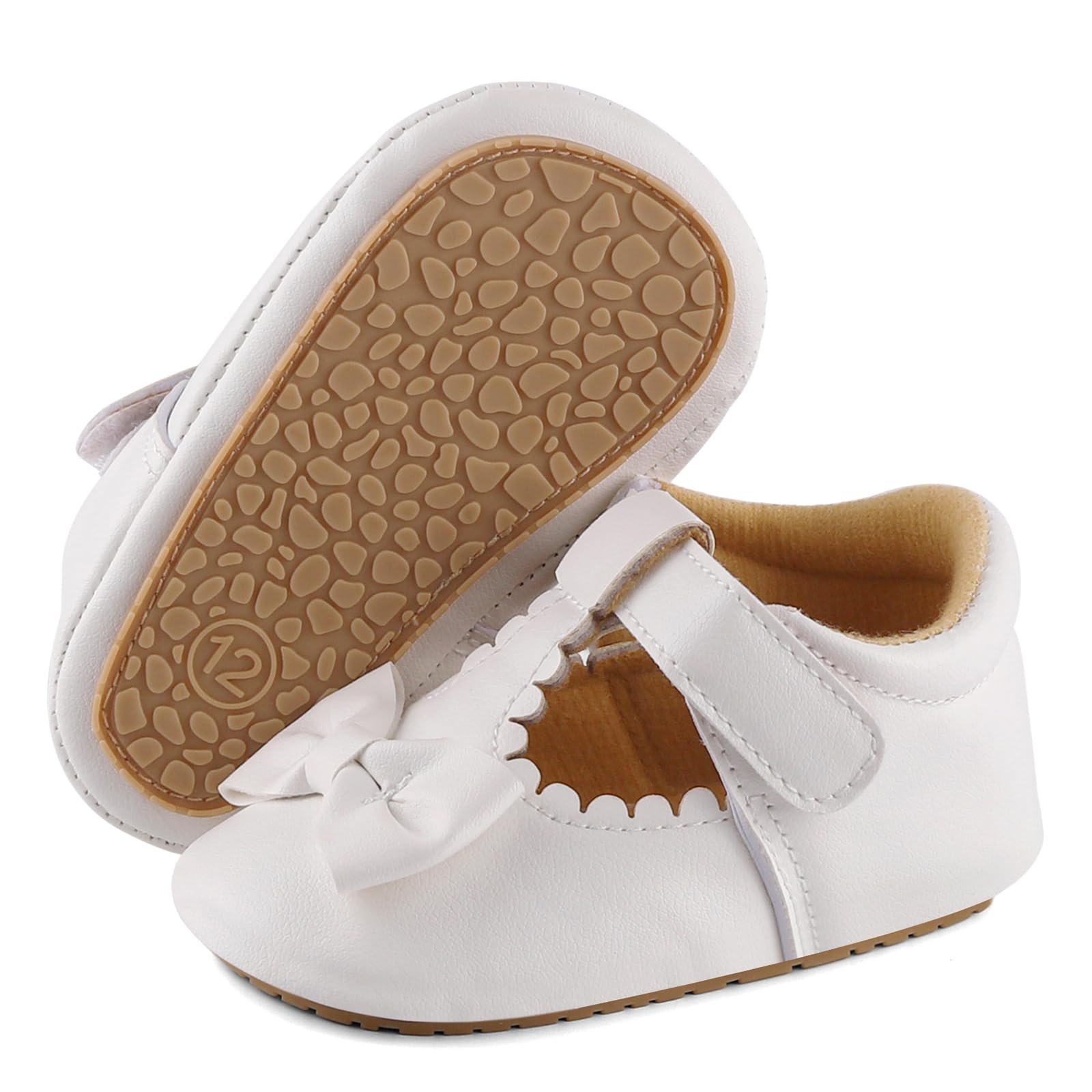 LACOFIA Chaussures Premier Pas Bébé Filles Chaussons Bébé de Marche Semelle Souple Antidérapante 3 à 18 Mois