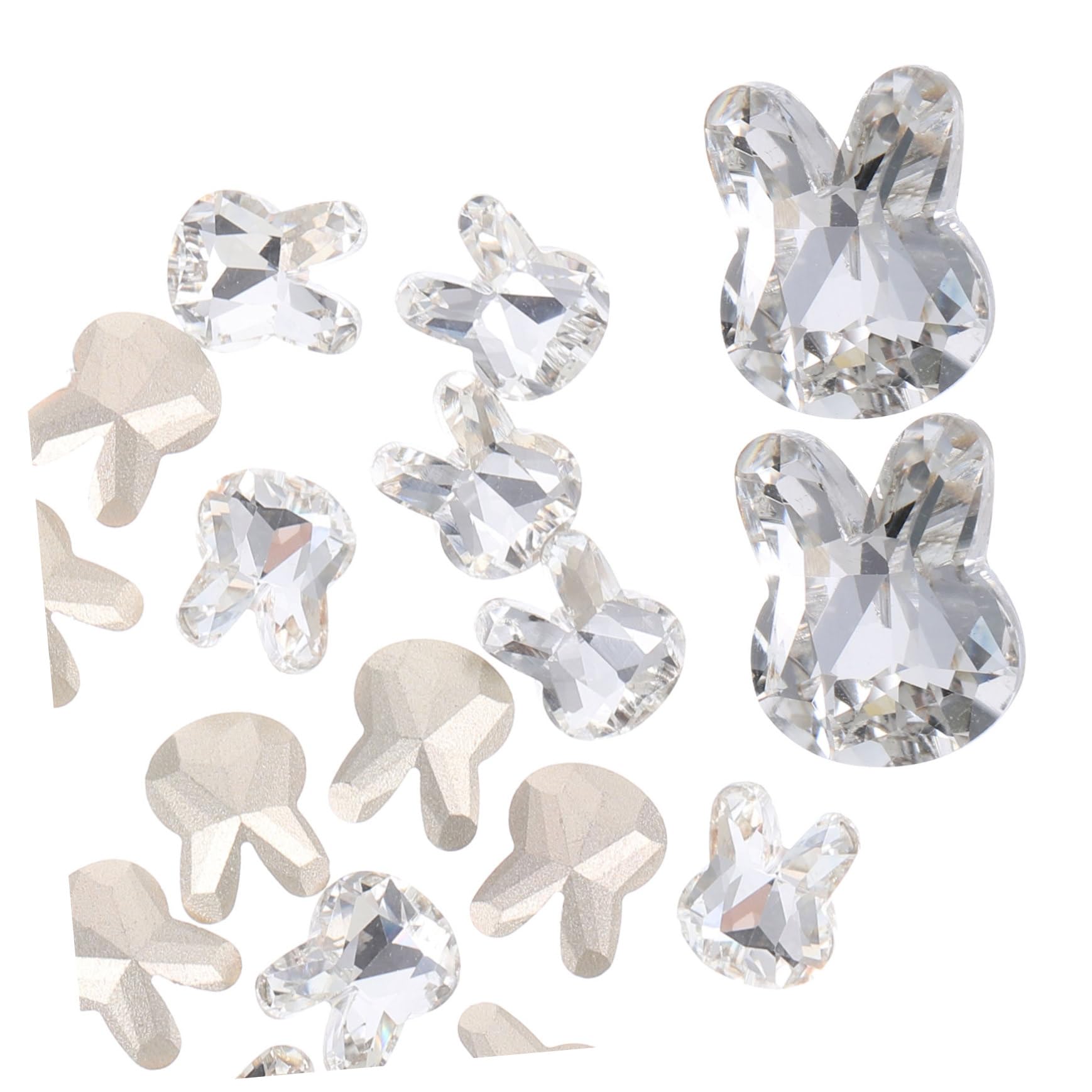 4 Set Gioielli Con Diamanti Per Unghie Unghia Decorazioni Per Manicure Ornamenti Per Manicure Bunny Conigli Decorazioni Per Unghie in Cristallo Fascino Delle Unghie 20 Pezzi*4