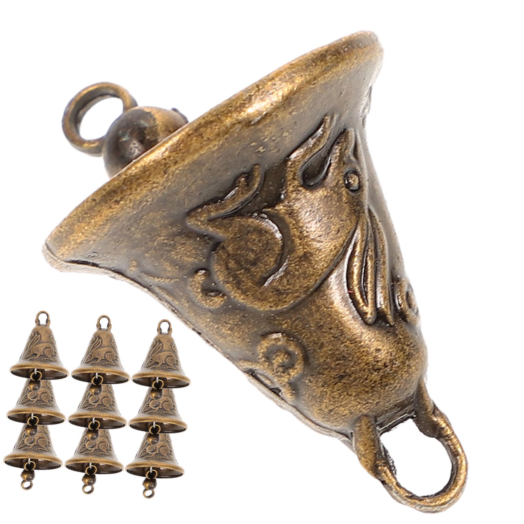 COLLBATH Antique Bell Feng Shui Wind Chime Small Metal Jingle Bell Hanging Pendant Random Style for Car Home Door Decoration