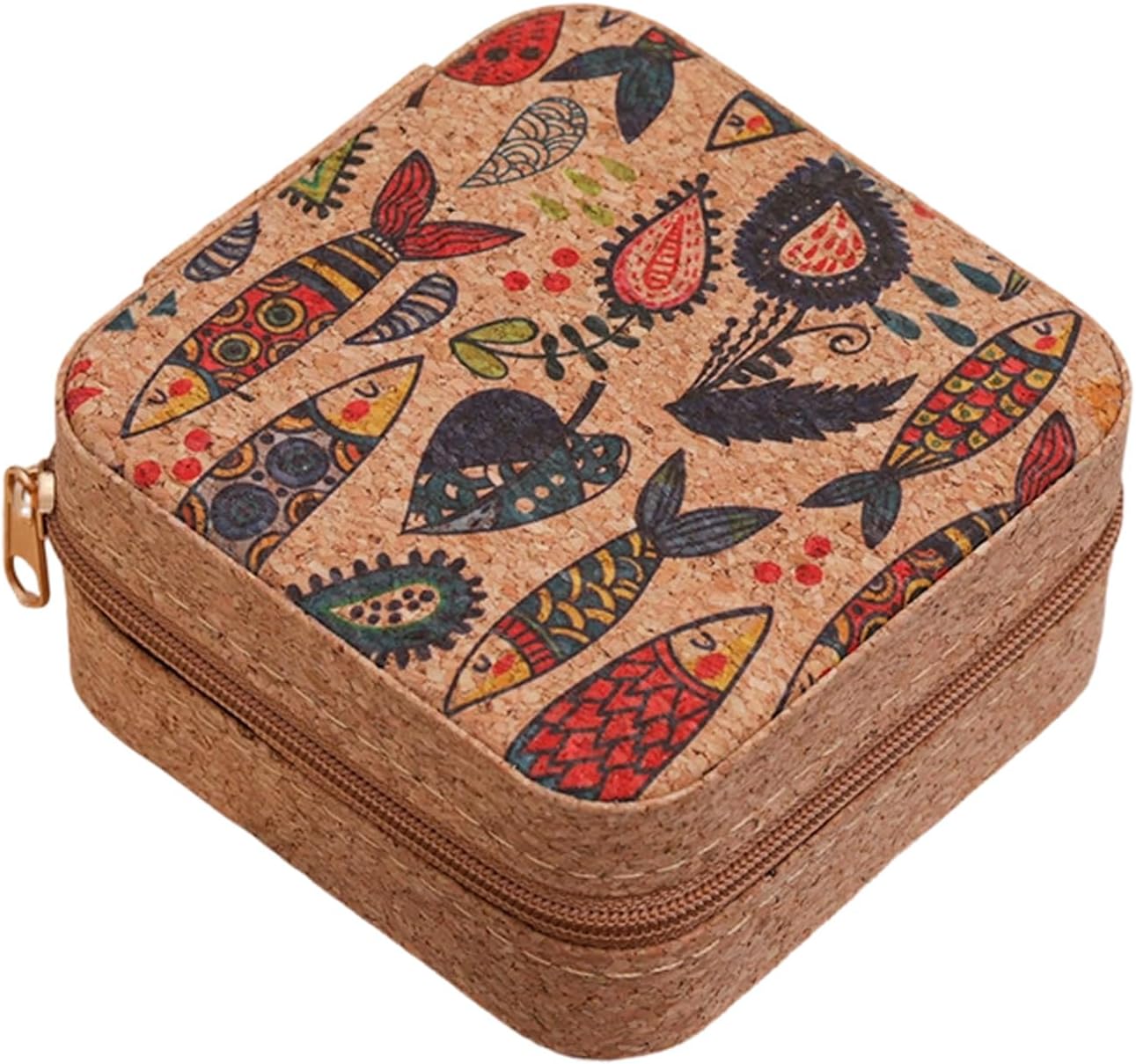 Floral Print Jewelry Compact Her Wedding Party Leather Jewelry Organizers