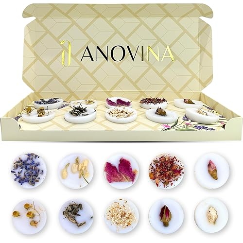 Anovina Wax Melts Gift Set –Strong Scented Soy Wax Melt Natural Plant Based Candle Melts Highly Scented Valentines Day Gifts for Women, Wife, mom and Girlfriend