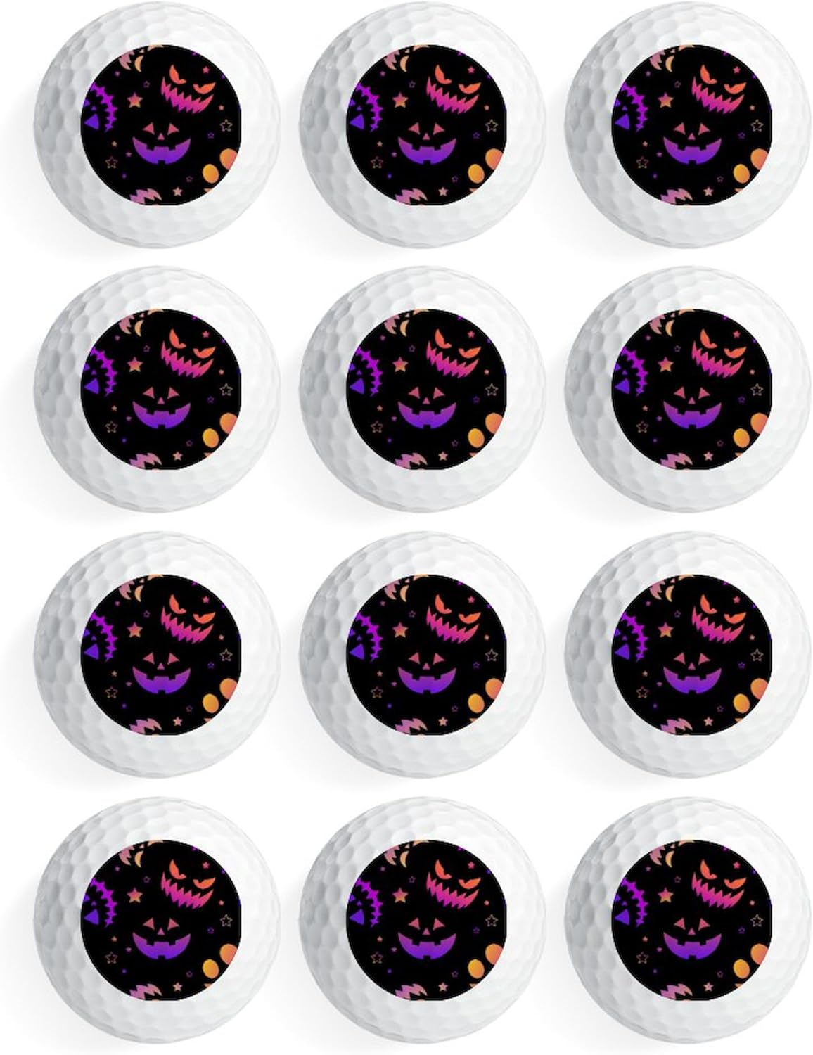 CafePress Rainbow Pumpkin Faces Novelty Golf Balls (Pk of 12)