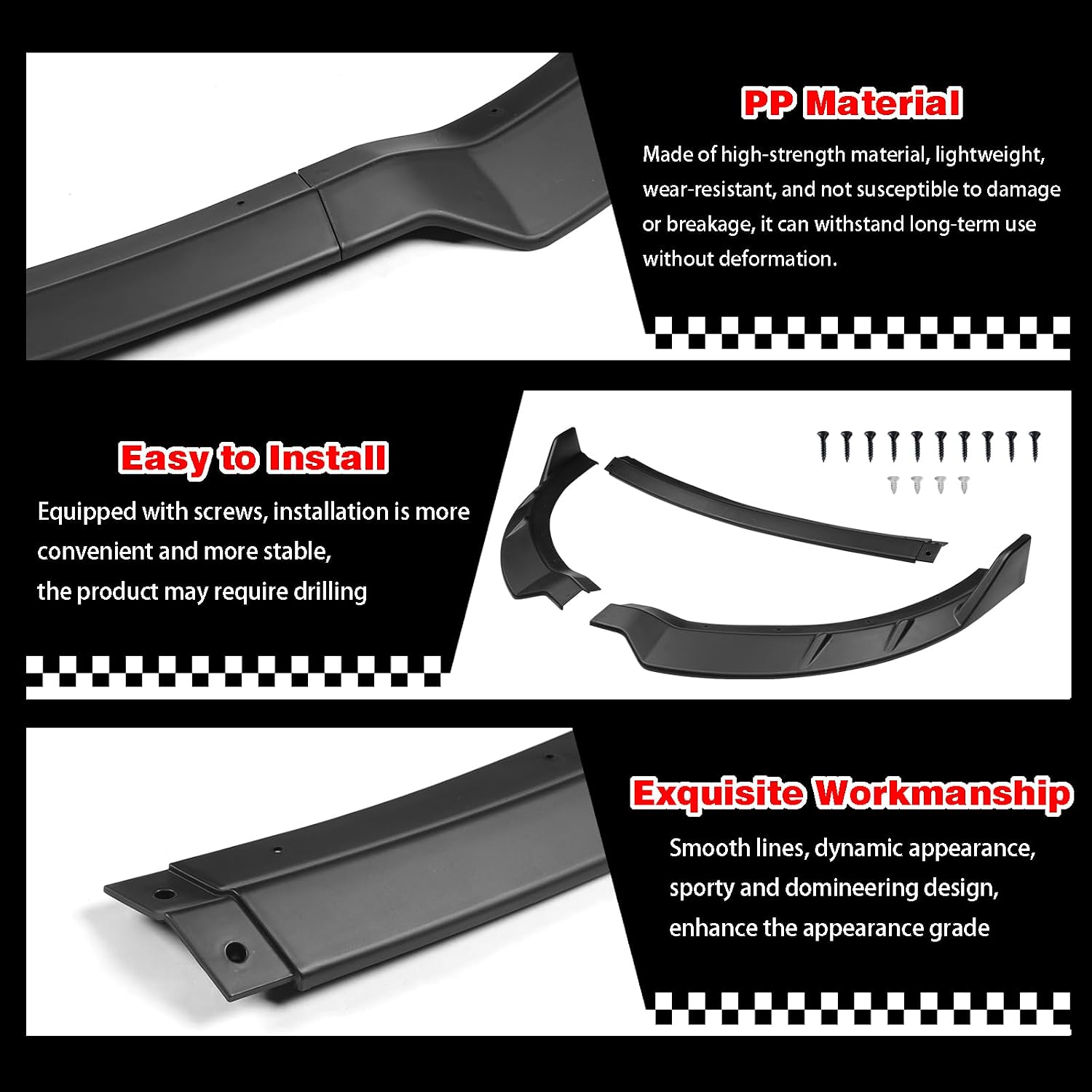 Front Bumper Lip Compatible with 2015-2023 for Dodge Charger Sedan