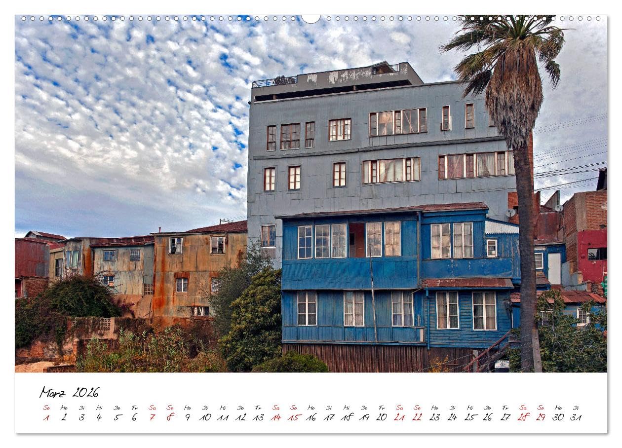 Die Farben von Valparaíso (Wandkalender 2026 DIN A2 quer), CALVENDO Monatskalender: Die Farben und Wandmalereien von Valparaíso (CALVENDO Orte)
