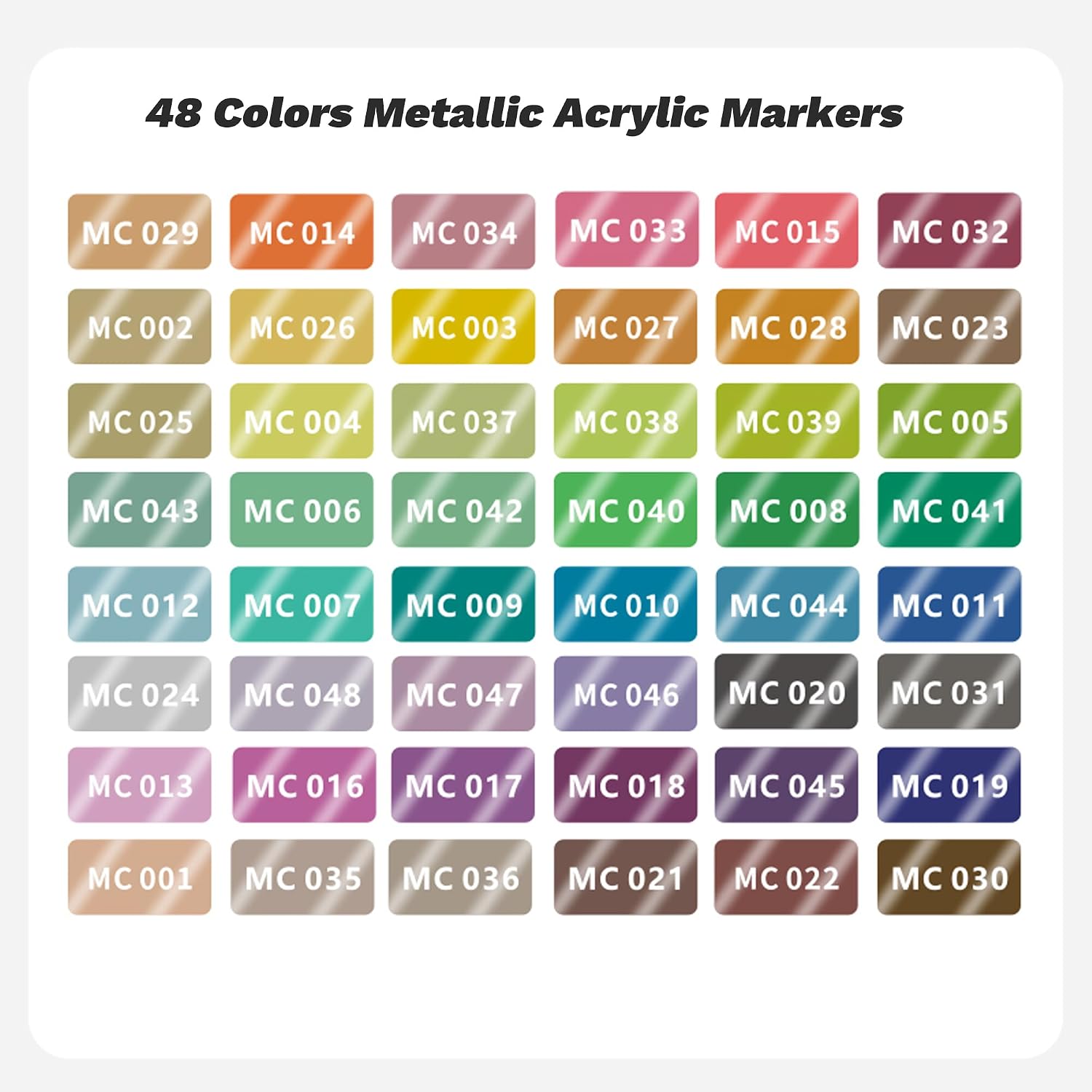 48 Colors Metallic Acrylic Paint Markers - Dual Tip Acrylic Paint Pens Set for Adult Artists, Brush and Bullet Tip Markers Set Perfect for Fabric Glass Wood DIY Crafts