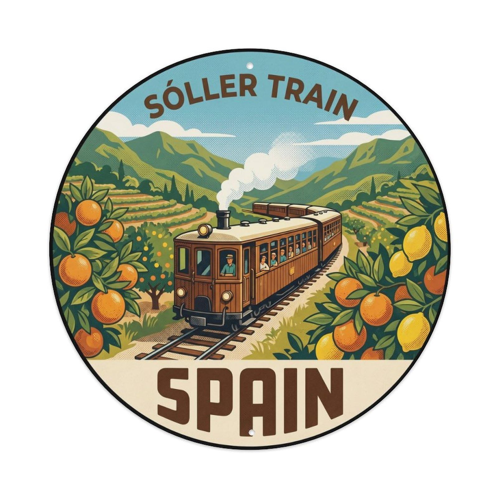 Mallorca Soller Train Spain Landmark Travel Metal Tin Sign