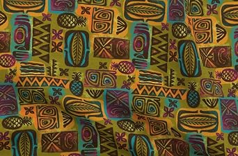Spoonflower Fabric Hawaiian Vintage Boho Retro on Chiffon