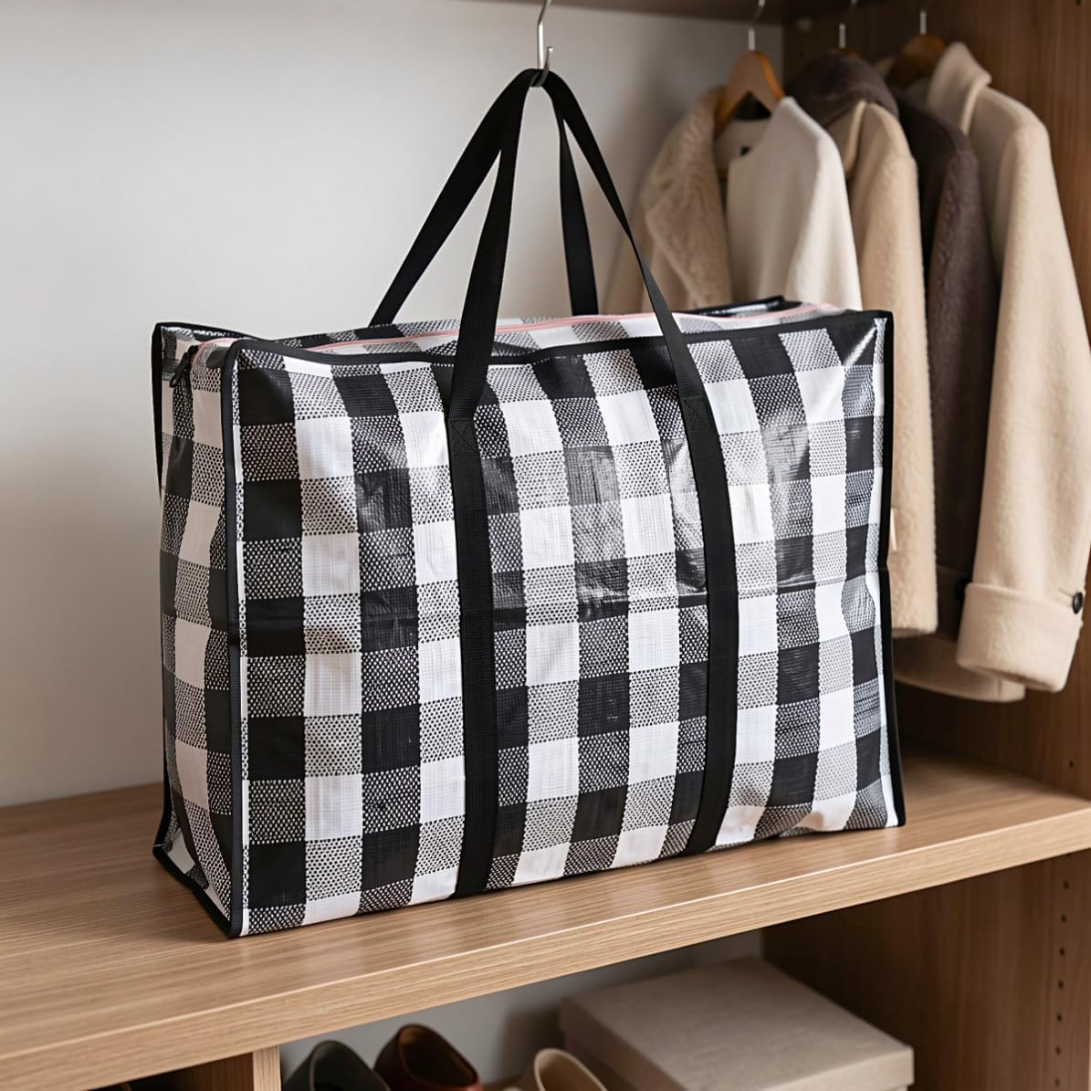 2pcs Xmas Large Collapsible Christmas Bag with Double-head Zipper