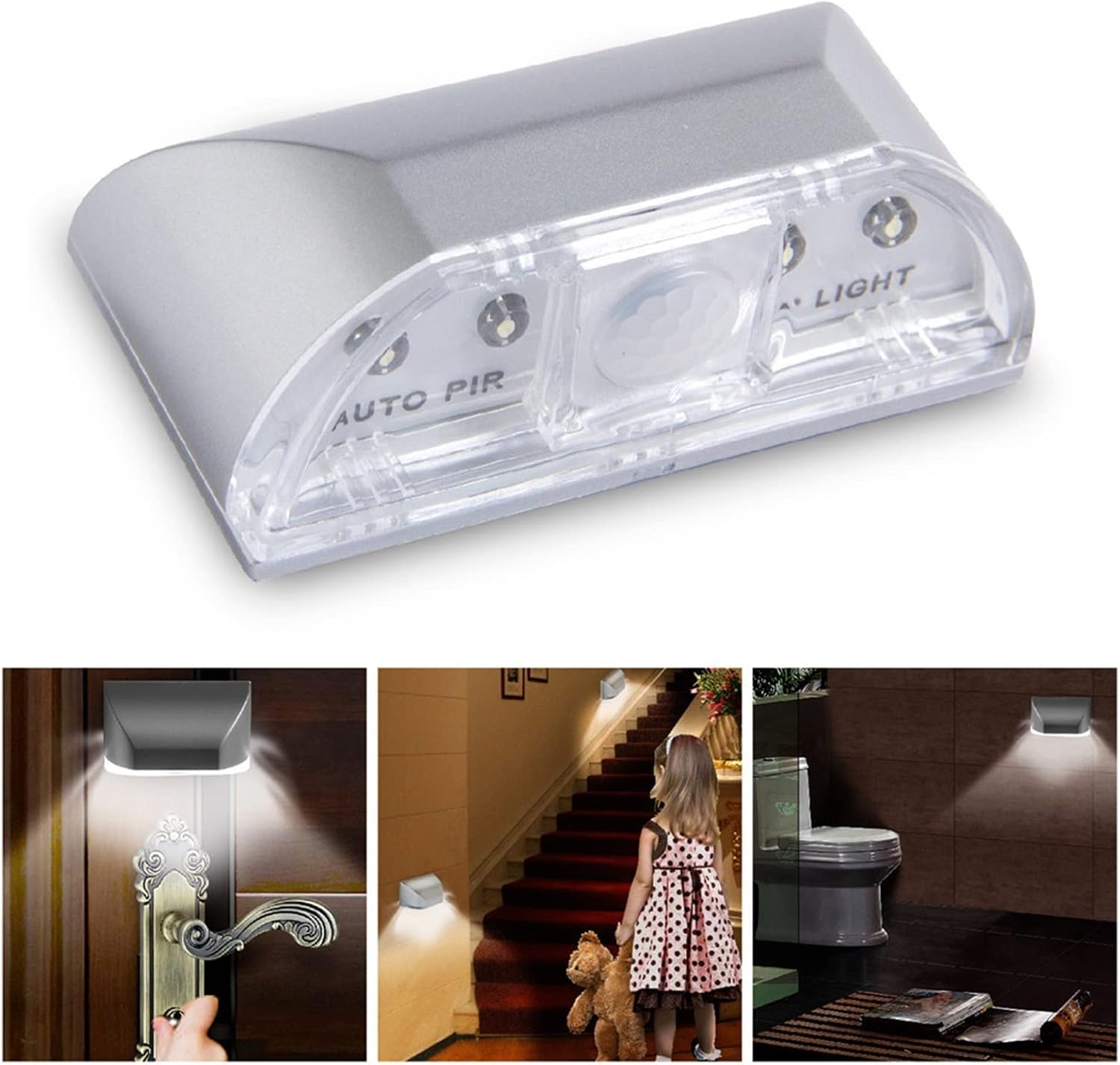 10pcs LED Intelligent Keyhole Light Lamp Door Lock Sensor Lamp Battery Operated Auto Motion Detector for Kitchen Hallway Stairway