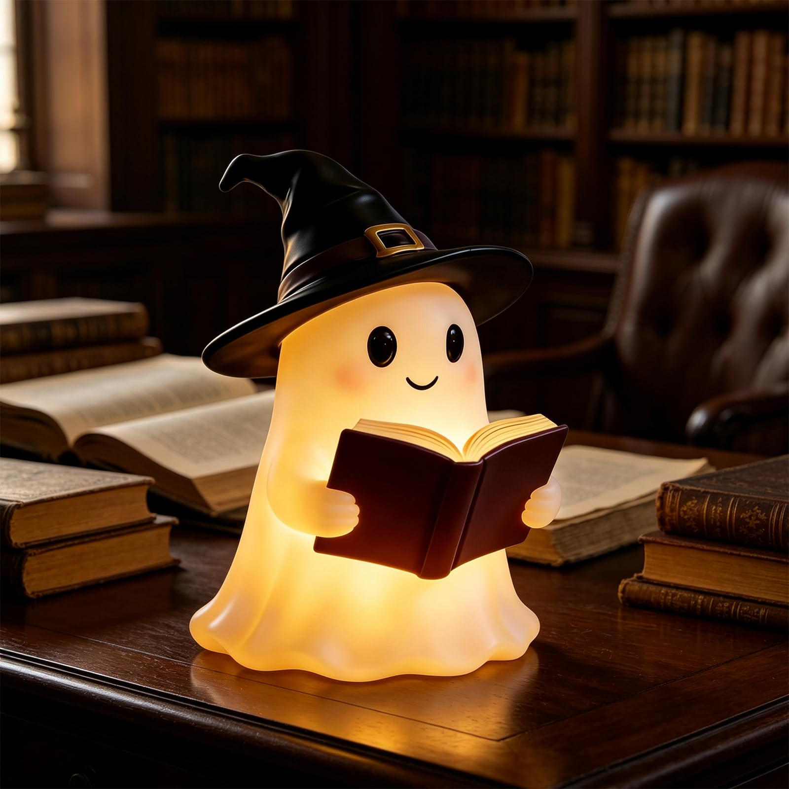 Photo 1 of FaddishDeal Halloween Ghost Reading Book Night Light