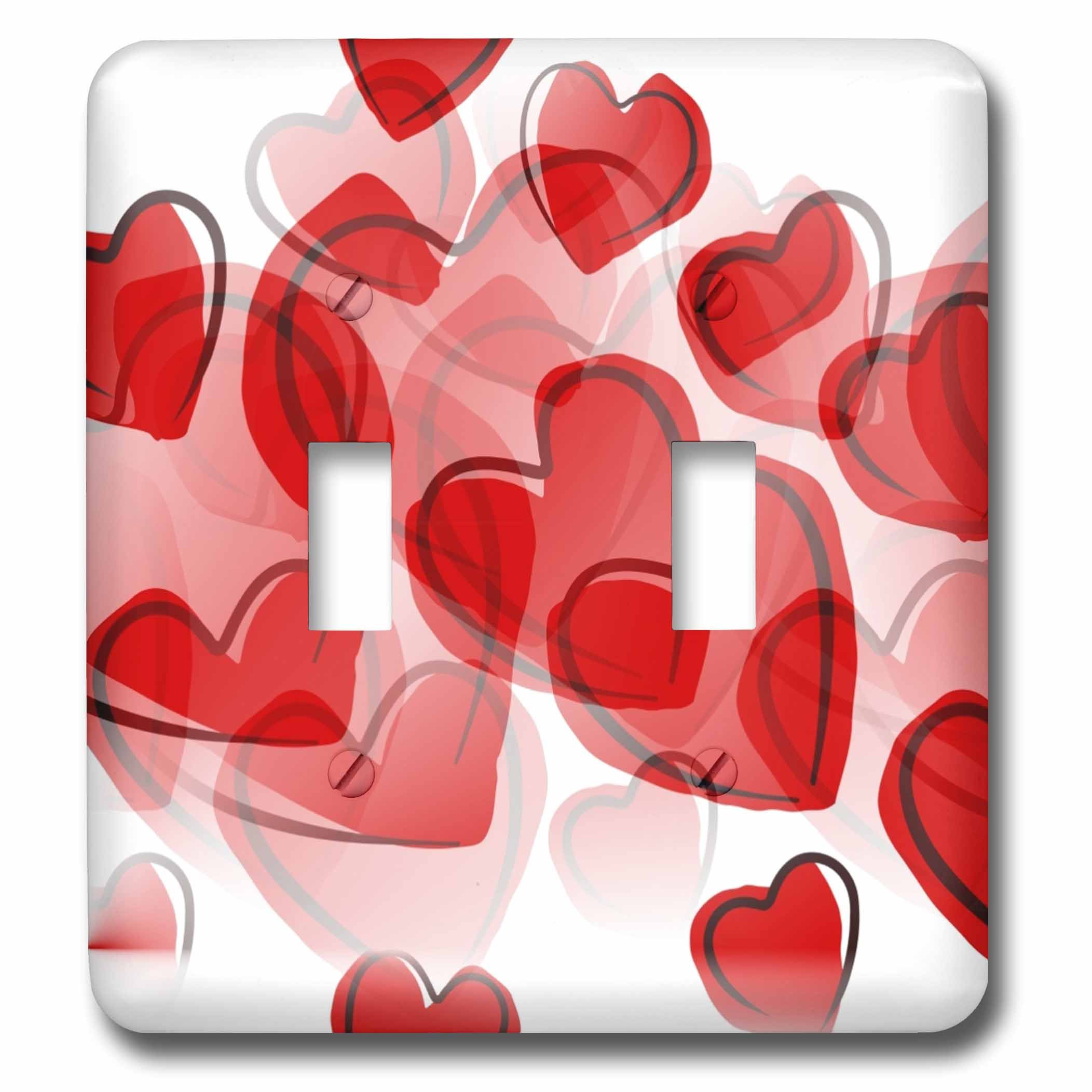 Interrupteur à baïonnette Love Red Hearts motif cœur rouge 3dRose