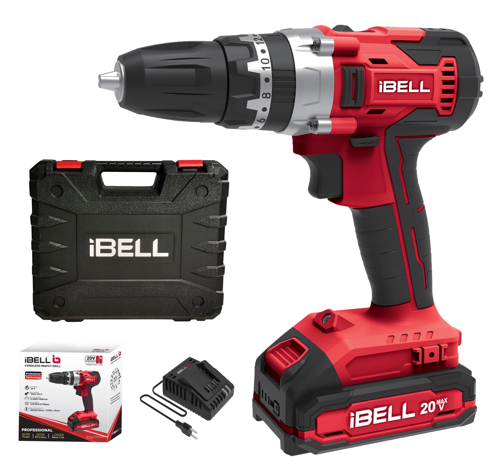Ibell One Power Series Cordless Impact Drill Cd20 30 20v
