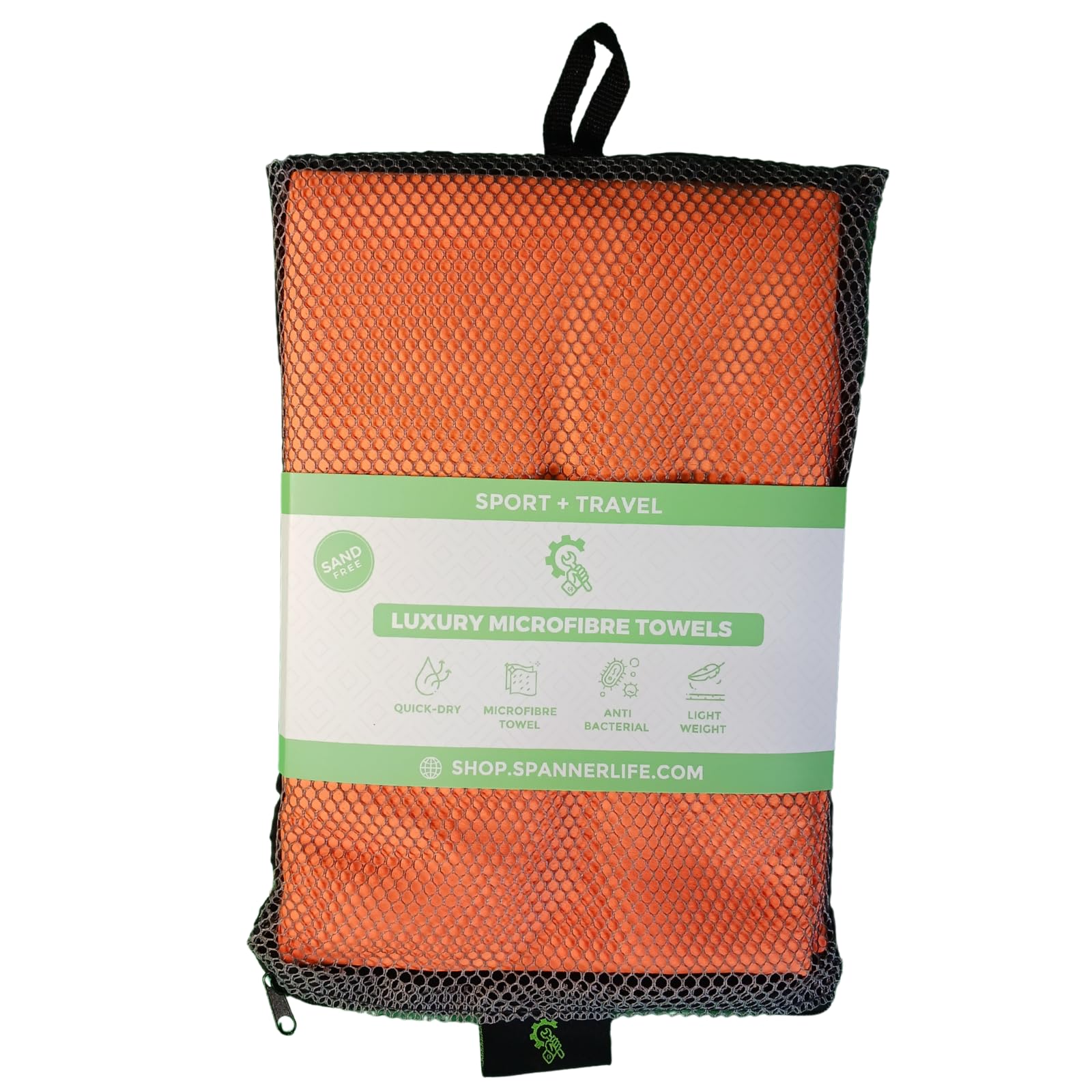 Spanner In The Works Lightweight Beach Towels - Quick Dry Swimming Towel - (Orange, XXXL - 200x90cm)