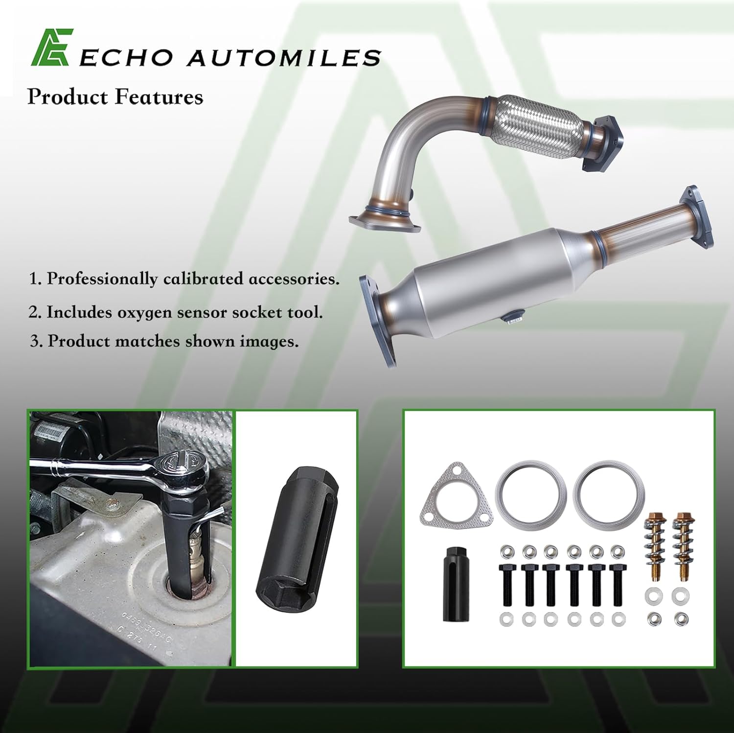 ECHO AUTOMILES Catalytic Converter Compatible with Honda Accord 2003 2004 2005 2006 2007 L4 2.4L 2PCS, Catalytic Convertor EPA Compliant 16299 Accord 2003-2007