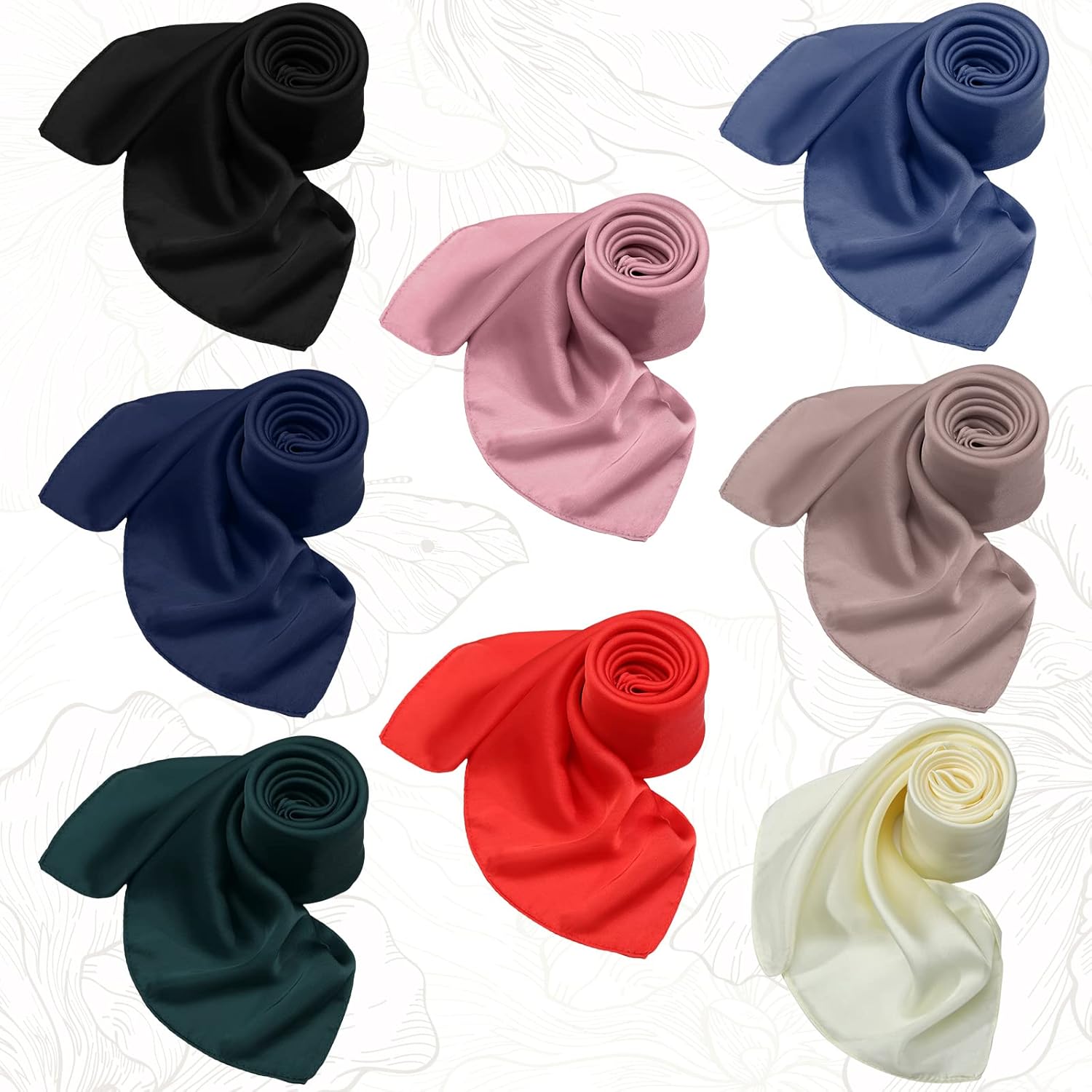 Zhanmai 8 Pcs 27.5 x 27.5 Inch Square Satin Head Scarves Women Silk Bandana Hair Scarves Hair Wrap Neck Scarf for Sleeping - Image 4