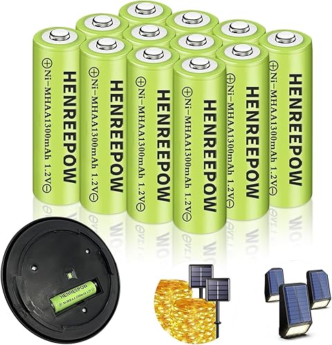 Miniatura 8 de Henreepow Batería AA recargable Ni-MH, batería recargable AA de 1.2 V, batería de alta capacidad y larga duración, utilizada principalmente para