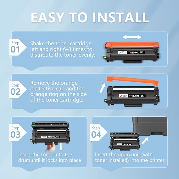 TN830XL TN830 Black Toner Cartridge Compatible for Brother L2640DW, 1 Pack | Replacement for Brother TN830 830XL Work with DCP-L2640DW HL-L2400D HL-L2405W HL-L2460DW HL-L2465DW MFC-L2820DW Laser Printer