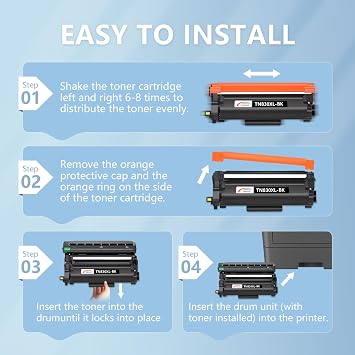 TN830XL TN830 Black Toner Cartridge Compatible for Brother L2640DW, 1 Pack | Replacement for Brother TN830 830XL Work with DCP-L2640DW HL-L2400D HL-L2405W HL-L2460DW HL-L2465DW MFC-L2820DW Laser Printer
