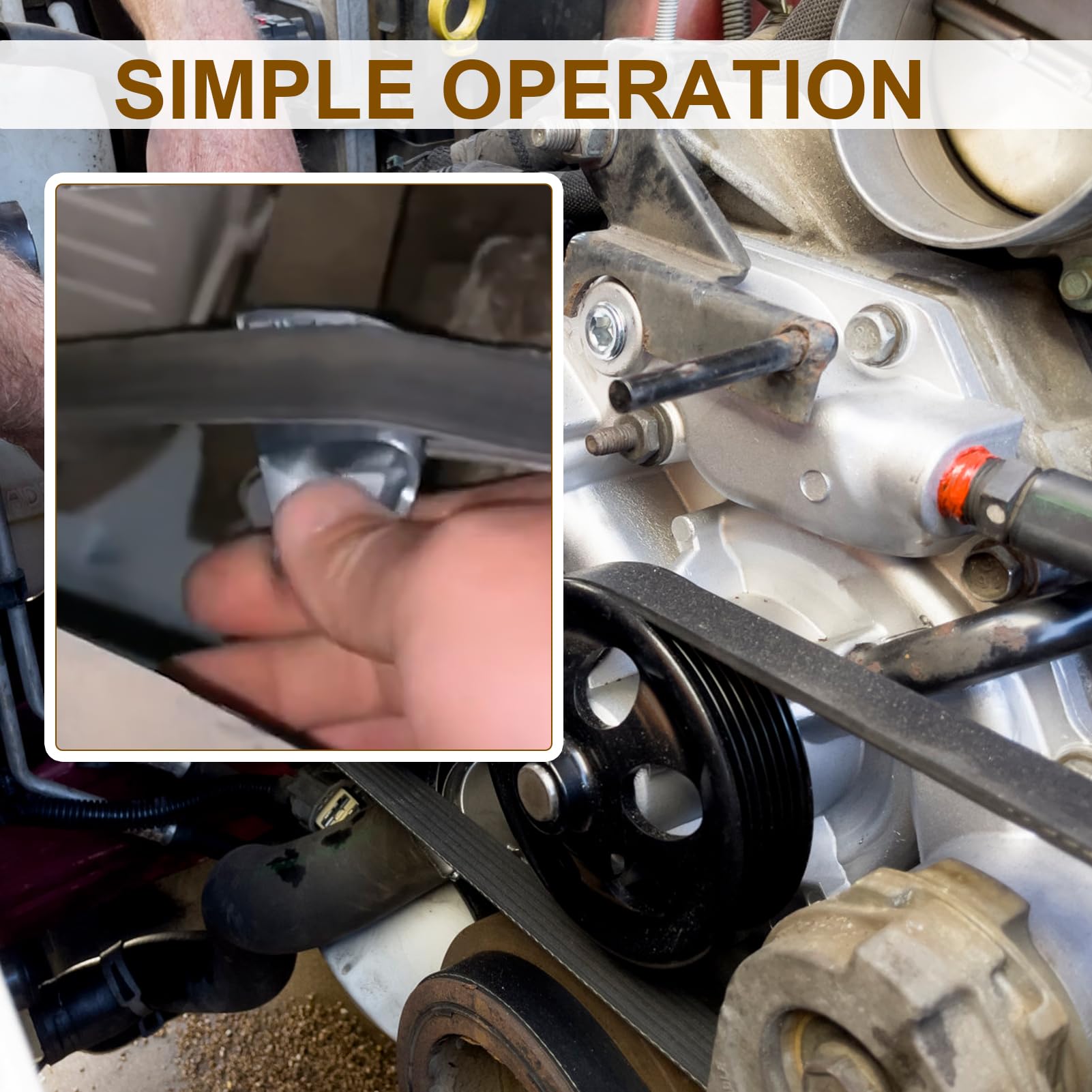 Kit 2 Strumenti Rimozione Cinghie Auto - Attrezzi Metallo Per Montaggio Cinghie Trapezoidali - Foto 9