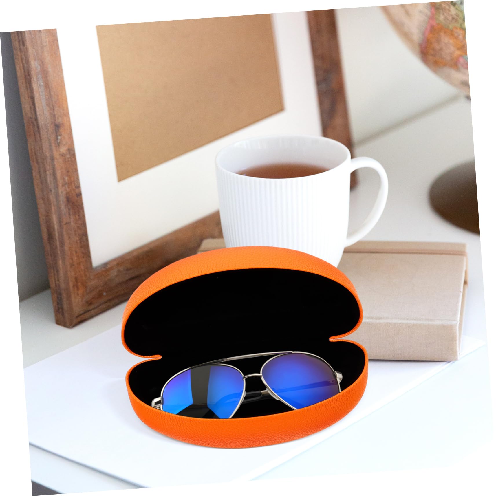 BESTYASH Estuche De Anteojos Estuche Rígido Para Gafas Estuches Para Anteojos Caja Gafas De Sol Organizadora Sunglasses Organizer Estuche Para Gafas De Sol Pu Orange