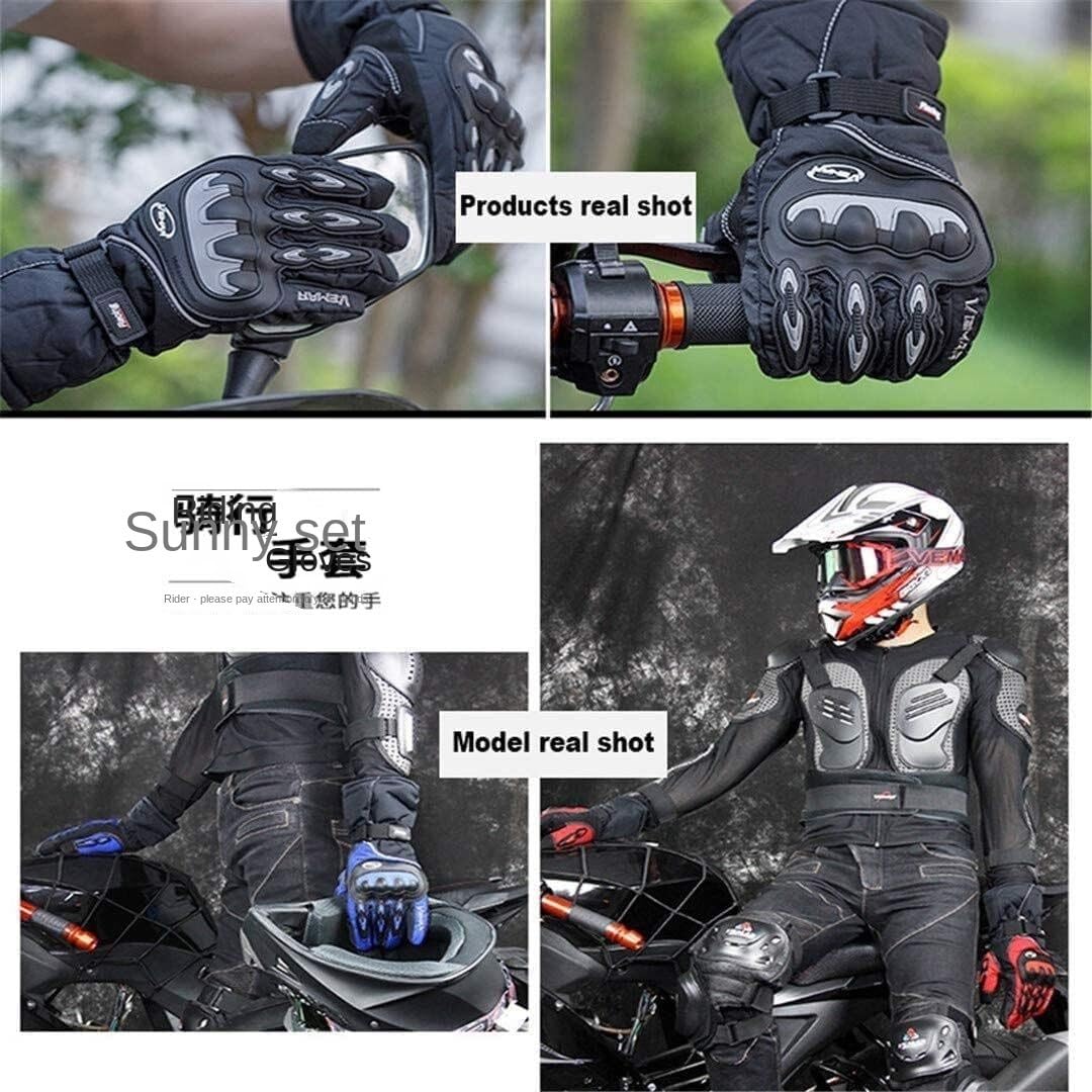 Gants de Cyclisme Gant Moto Chaud Imperméable Gant Sports De Plein Air Ski Skate Gants Moto Gant Velo (Color : Black, Size : Large)