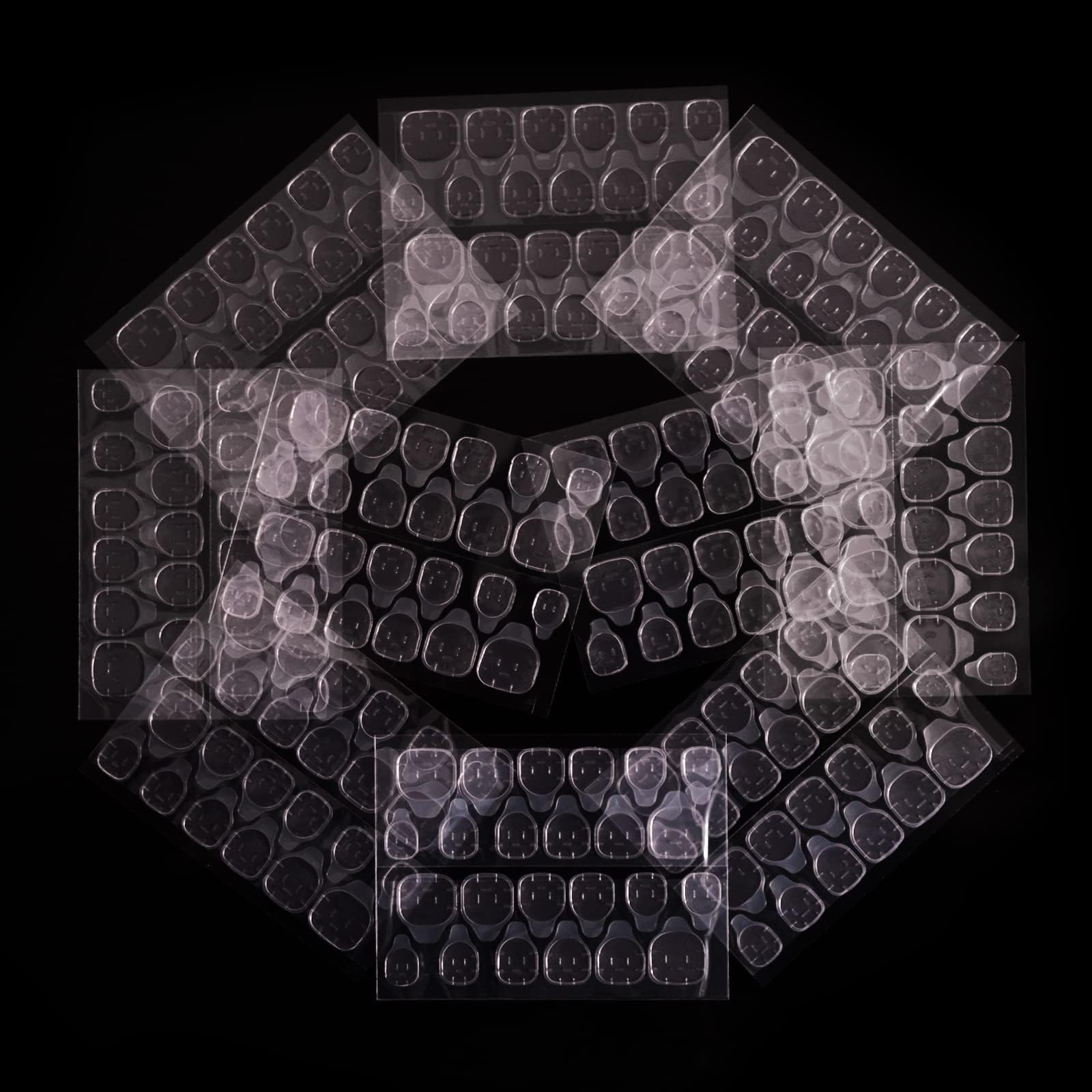 Doubld Side Jelly Glue Nail Stickers for Press on Nails 240 Pcs 10 Sheets Super Sticky Adhesive Tabs for Fake Nails, Breathable Transparent Bendable Fake Nail Glue for Women and Girls Nail Tips- Pink