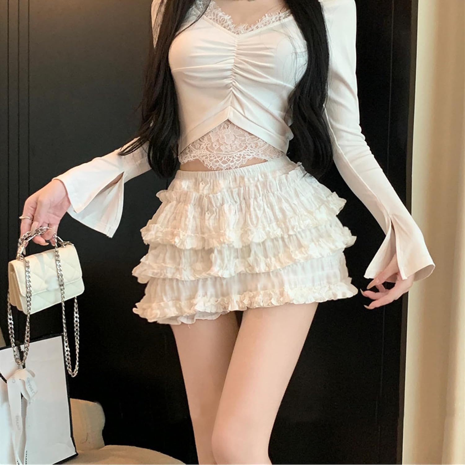 Womens Lolita Bloomers Retro Embossed Ruffles Pumpkin Pants Bottom Shorts - Image 5