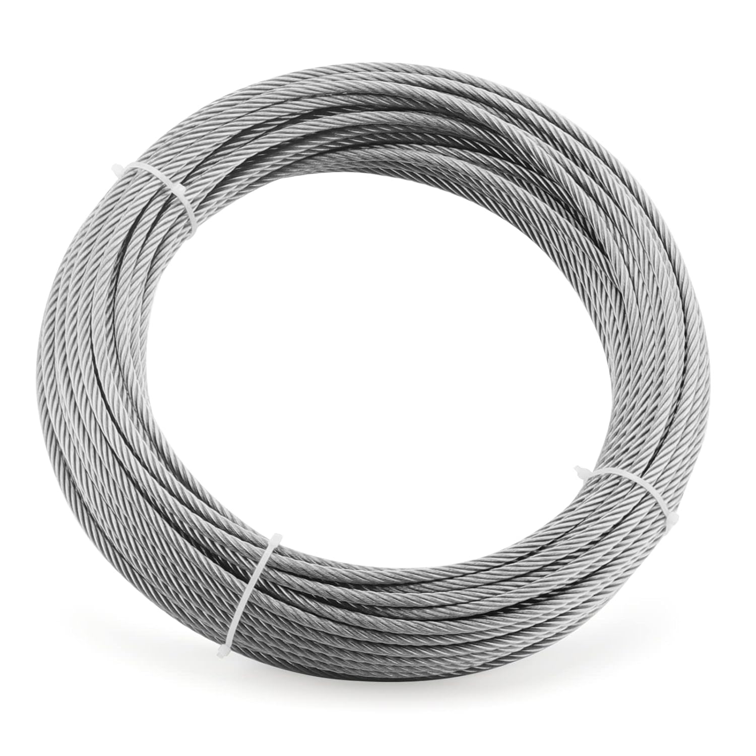 LEXININ 3/16 Inch x 98 Feet Rope Cable, 5mm Thick Stainless Steel Wire Rope 7x19 Strands Construction, Picture Hanging Aircraft Cable for Deck Railing, DIY Balustrade, Clothesline
