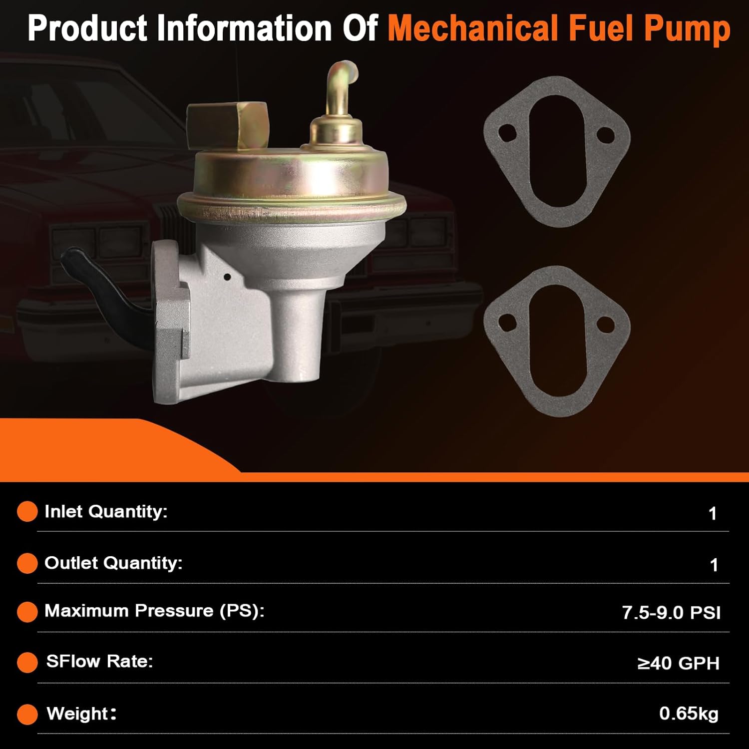 M6624 M6953 Mechanical Fuel Pump Fuel System Automotive Replacement Compatible with Buick, Checker, GMC and Chevy 350 327 383 400 Small Block