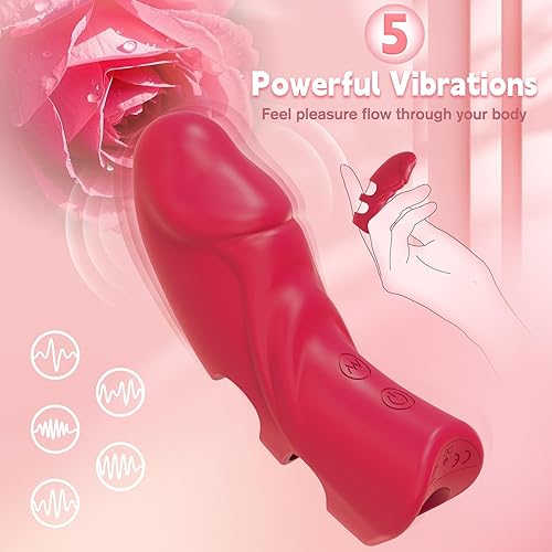 Miniatura 4 de Vibrador de dedo mini juguete sexual para mujeres, vibrador de punto G, estimulador de clítoris con 5 vibraciones, vibrador de bolsillo silencioso,