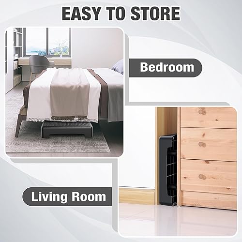 Vista 19 de HBTower Taburete de escalón, taburete de movilidad para adultos y personas mayores, plataforma antideslizante para interiores y exteriores, elevador